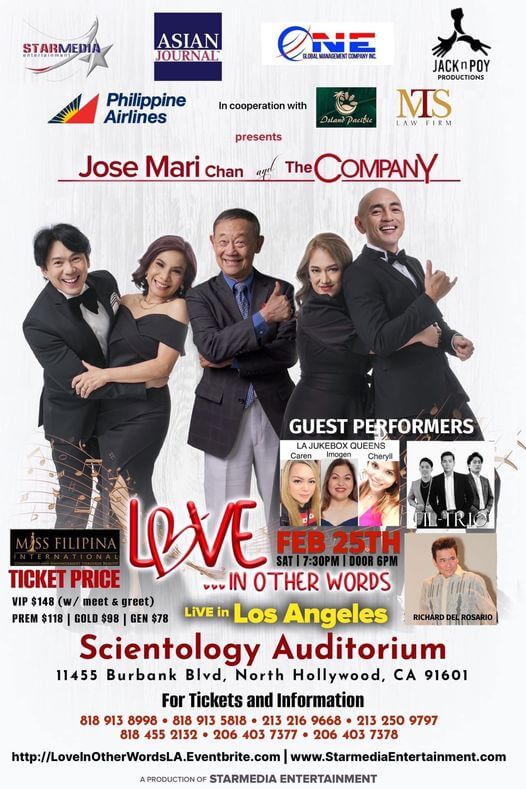Read more about the article “Love .. In Another Words” L.A. concert ni JOSE MARI CHAN at ng THE COMPANY, patok sa audience!
