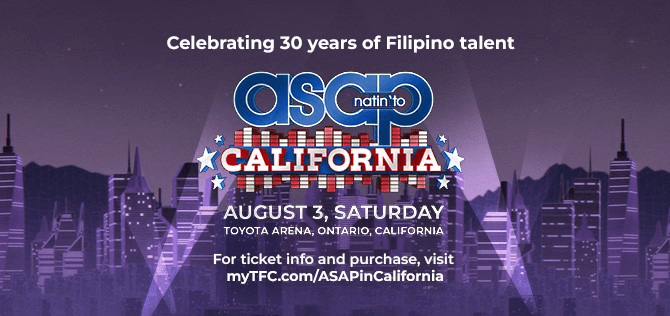 Read more about the article ABS-CBN Studios, TFC bring “ASAP Natin ‘To California” to Toyota Arena in Ontario, California on August 3 to celebrate TFC’s 30th Anniversary